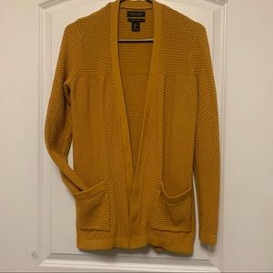 Rachel Zoe Cardigan, Stylish Mustard Gold color, Sz.S, comfortable 100% Cotton.